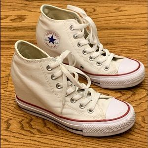 High Top Wedge Converse shoes size 6.
